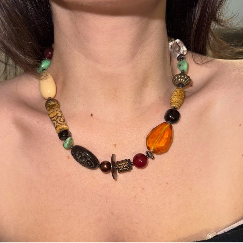 Multicolor Chunky Stone Necklace